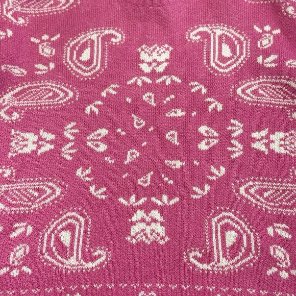 American Eagle Sweater Womens Small Pink Oversized‎ Bandana Paisley Cozy Soft - Picture 7 of 9